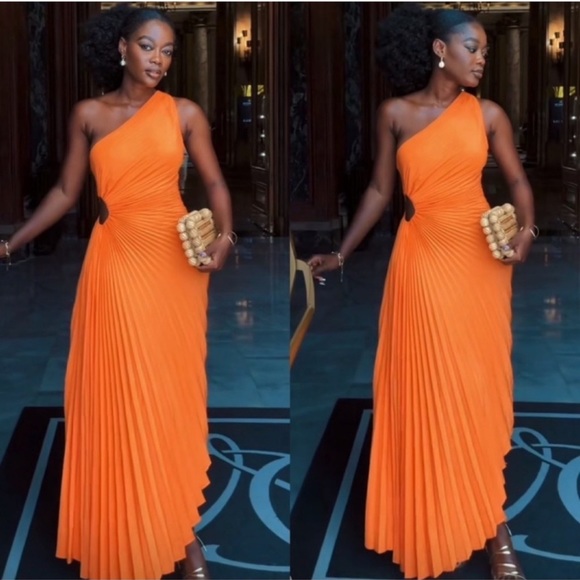 A.L.C. Delfina Dress in Citrus Orange in Size 2 - Picture 3 of 16